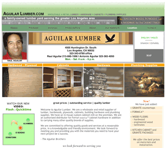 thumbnail image Aguilar Lumber website